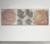 This unique digital print by Steven Heinemann is a triptych that resembles a desert landscape. Image 2