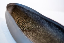 This contemporary ceramic oval-shaped bowl was handbuilt by Steven Heinemann. Image 5