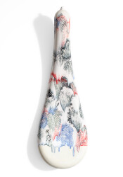 This sculptural wall-mounted vessel is by Steven Heinemann.