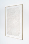 This unique embossed white print was inspired by nature and features tree imagery. Image 4