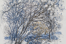 This unique nature print by Susan Collett features a sketch of the woods. Image 10