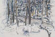 This unique nature print by Susan Collett features a sketch of the woods. Image 9