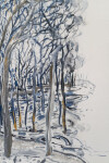 This unique nature print by Susan Collett features a sketch of the woods. Image 12