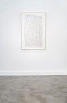 This unique embossed white print was inspired by nature and features tree imagery. Image 2