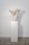 This contemporary sculptural indoor white porcelain vessel was made by Susan Collett. Image 2