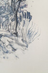 This unique nature print by Susan Collett features a sketch of the woods. Image 9