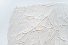 This unique embossed white print was inspired by nature and features tree branch imagery. Image 7