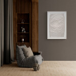 This unique embossed white print was inspired by nature and features tree branch imagery. Image 11