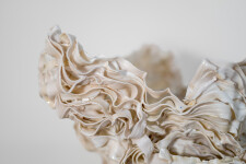 This contemporary sculptural indoor white porcelain vessel was made by Susan Collett. Image 8