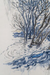 This unique nature print by Susan Collett features a sketch of the woods. Image 12