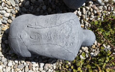 This concrete outdoor sculpture in minimalist form was made by Susan Low-Beer. Image 5