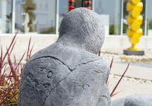 This concrete outdoor sculpture in minimalist form was made by Susan Low-Beer. Image 3