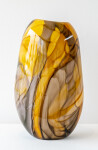 These gold, brown, contemporary, hand-blown, glass vessels are made by Canadian artist Susan Rankin. Image 8