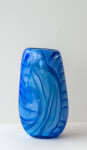 This contemporary blue coloured glass vase is by Susan Rankin. Image 2