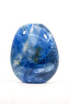 This beautiful blue flattened vessel in blown glass takes its organic shape and wild patterns from nature. Image 4