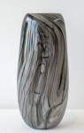 These black, white, grey, contemporary, hand-blown, glass vessels are made by Canadian artist Susan Rankin. Image 3