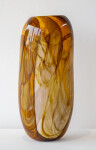 These gold, brown, contemporary, hand-blown, glass vessels are made by Canadian artist Susan Rankin. Image 6