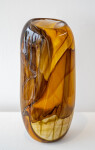 These gold, brown, contemporary, hand-blown, glass vessels are made by Canadian artist Susan Rankin. Image 5