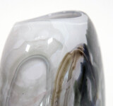 Cloud white highlights neutral tones of taupe in this beautiful new glass vessel by Canadian artist Susan Rankin. Image 4