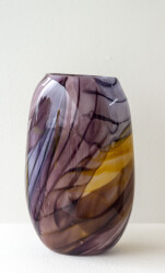 This contemporary purple coloured glass vase is by Susan Rankin.