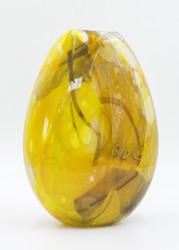 Medium Flattened Form with Shard and Cane in Yello