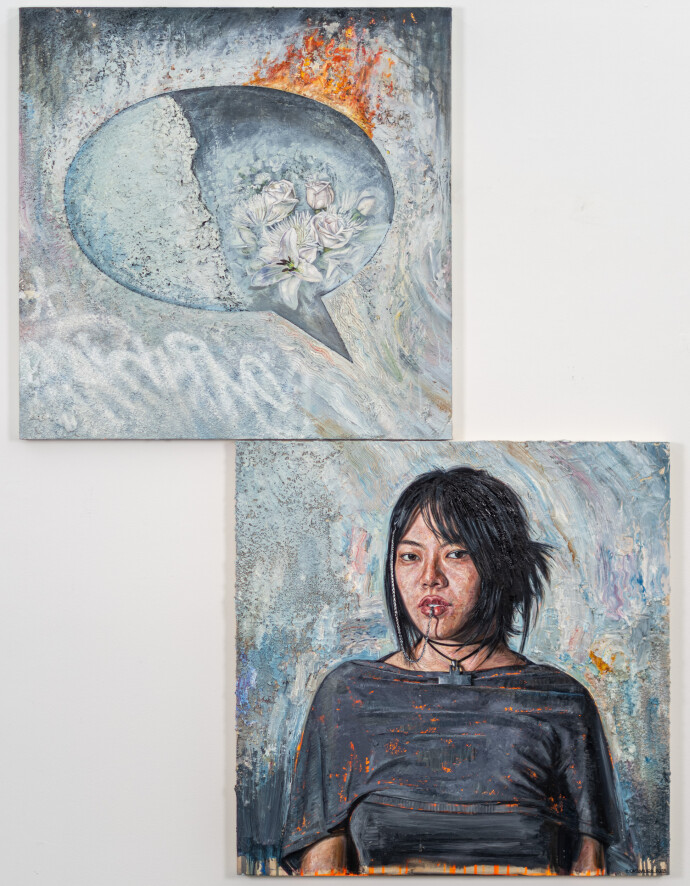 This contemporary portrait of a young Asian woman is by Canadian artist Tim Okamura.