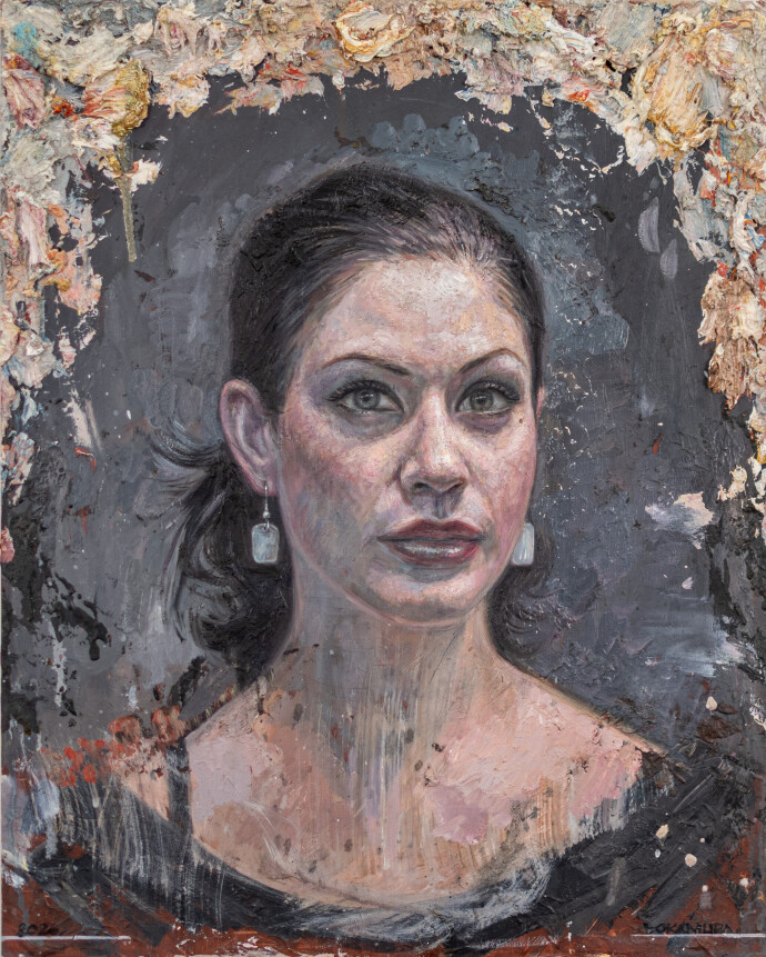 This contemporary oil painting portrait is by Canadian Artist Tim Okamura.