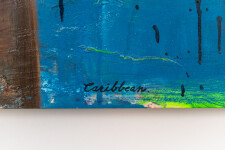 This oil painting is a contemporary portrait of a young black woman. Image 7