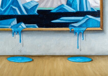 This surrealist painting by Toni Hamel features a Group of Seven piece and focuses on the theme of climate change. Image 9