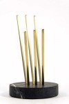 Solid steel rods coated in brilliant brass rise out of a soapstone base and reach upward in this stunning table-top sculpture by Canadian ar… Image 4