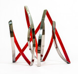 This contemporary indoor metal sculpture symbolizes fire. Image 14