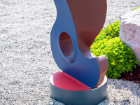 Gold plated stainless steel outdoor sculpture. Image 7