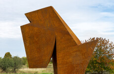 This monumental contemporary outdoor steel sculpture is by Viktor Mitic. Image 5