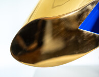 24 Kt Gold plated stainless steel and blue paint. Image 10