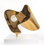 24 Kt Gold plated stainless steel and blue paint. Image 3