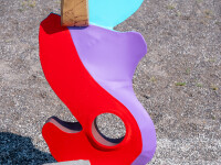 Gold plated stainless steel outdoor sculpture. Image 9