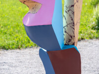 Gold plated stainless steel outdoor sculpture. Image 6