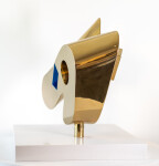 24 Kt Gold plated stainless steel and blue paint. Image 2