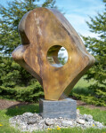 ‘Andromeda,’ Viktor Mitic’s grand contemporary outdoor sculpture forged from stainless steel is has a patina finish and is accented in 24 kt… Image 2