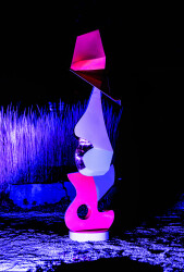 Gold plated stainless steel outdoor sculpture.