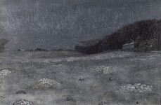 This moody realistic landscape set on the prairies is by the renowned Alberta-born artist William Kurelek. Image 2