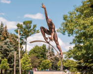 In William Hung’s dramatic contemporary bronze sculpture called 