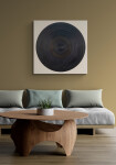 With its bold form and striking black palette, this large circular painting by Yvonne Lammerich makes a dramatic contemporary statement. Image 9