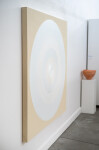 This dynamic contemporary circular painting in bright white is by Yvonne Lammerich. Image 3