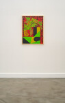 This contemporary abstract painting features colourful geometric patterns. Image 2