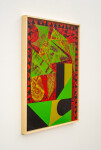 This contemporary abstract painting features colourful geometric patterns. Image 3