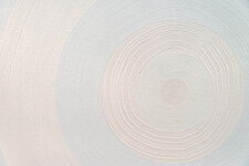 This dynamic contemporary circular painting in bright white is by Yvonne Lammerich. Image 3