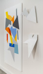 This colourful contemporary painting and its complimentary wall sculpture are by Yvonne Lammerich. Image 4