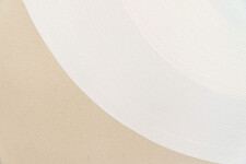 This dynamic contemporary circular painting in bright white is by Yvonne Lammerich. Image 6
