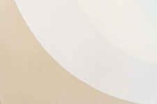 This dynamic contemporary circular painting in bright white is by Yvonne Lammerich. Image 5